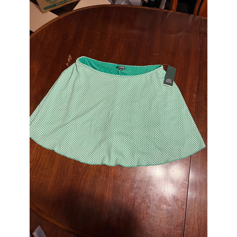 Wild Fable Green White Gingham Checkered‎ Mini Skirt Size M NWT